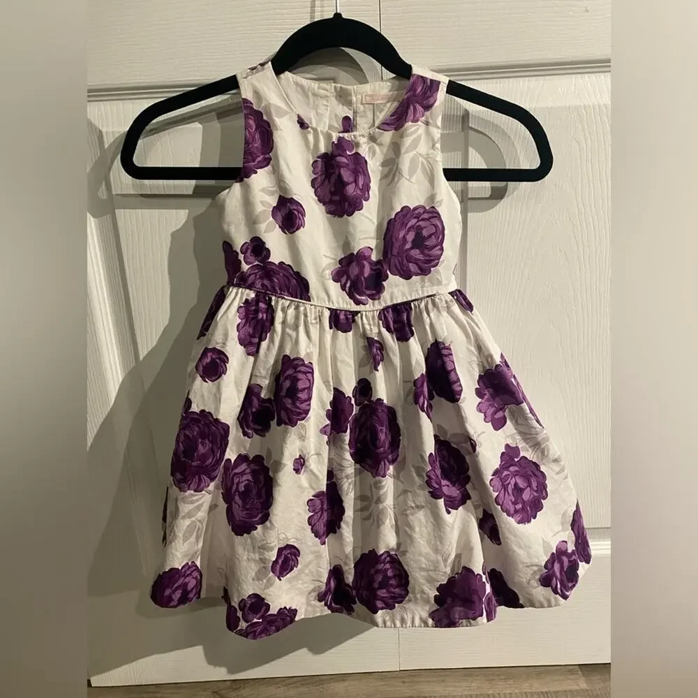 Janie and Jack Girls Size 3 Purple Floral Tulle Dress